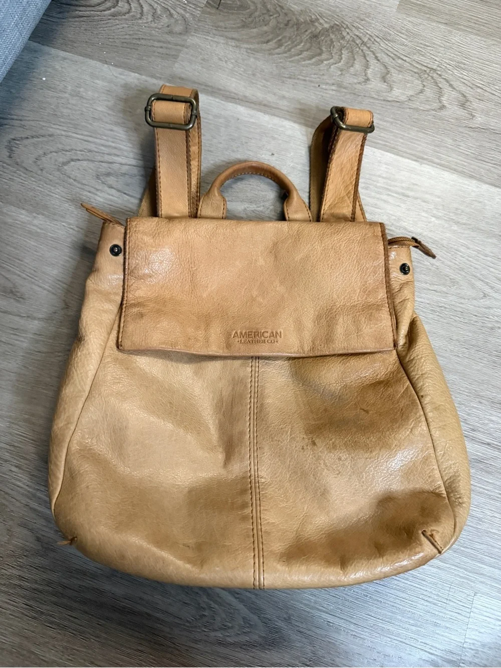 American Leather Co Tan Leather Backpack